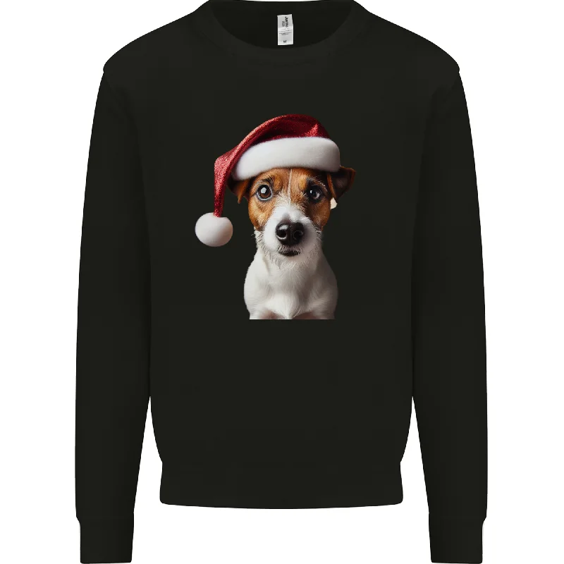 Epic Deals Christmas Jack Russell Dog Wearing an Xmas Hat Mens Sweatshirt Jumper