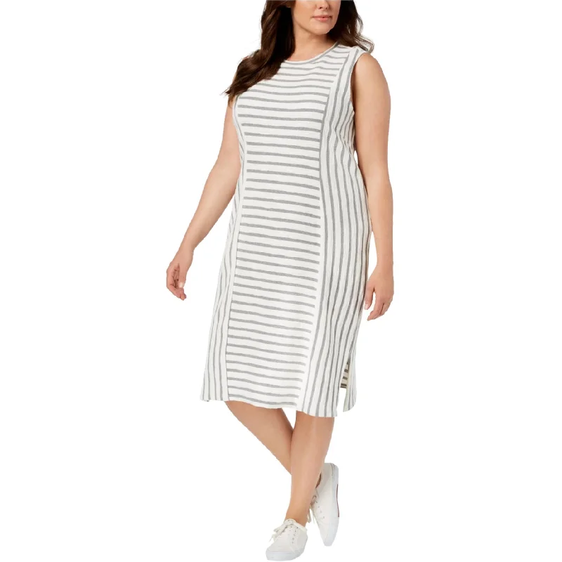Shop and Save cocktail dress525 America Womens Textured Stripe Midi Dress, White, 1X Shop and Save cocktail dress525 America Womens Textured Stripe Midi Dress, White, 1X