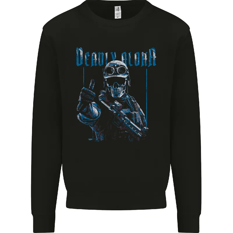 Weekend Flash Sale Deadly Aloha US Special Forces Skull Military Mens Sweatshirt Jumper