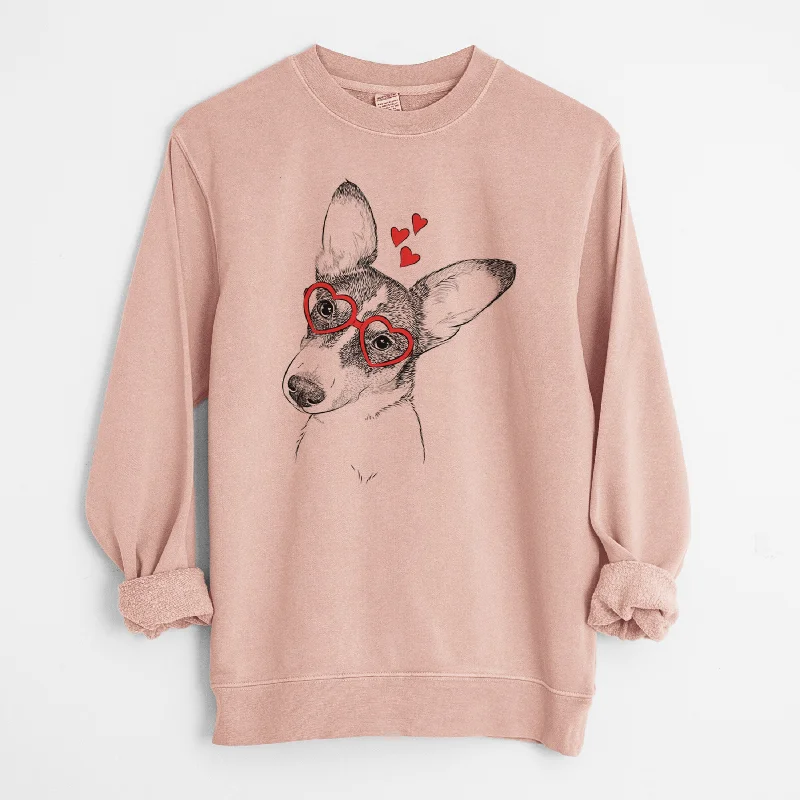 Exclusive Access comfy workout sweatshirtValentine Dexter the Corgi - Unisex Pigment Dyed Crew Sweatshirt