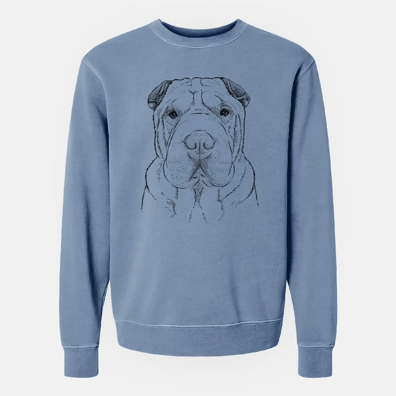 Super Bargain Bare Moomers the Shar Pei - Unisex Pigment Dyed Crew Sweatshirt
