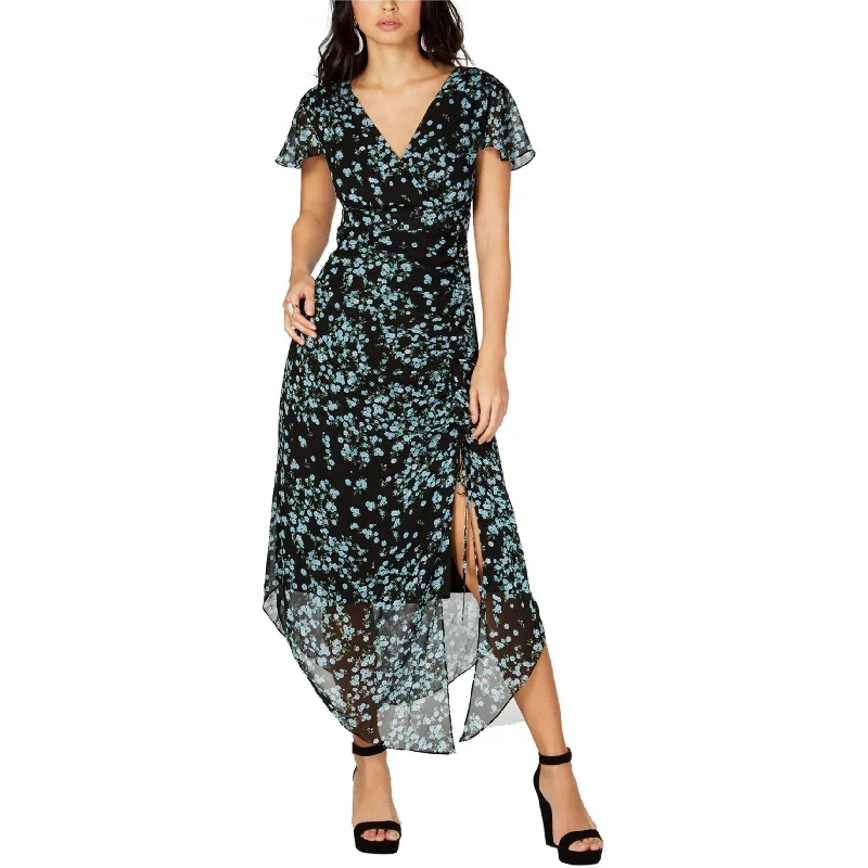 Online Only office dressI-N-C Womens Flutter-Sleeve Ruched Maxi Dress