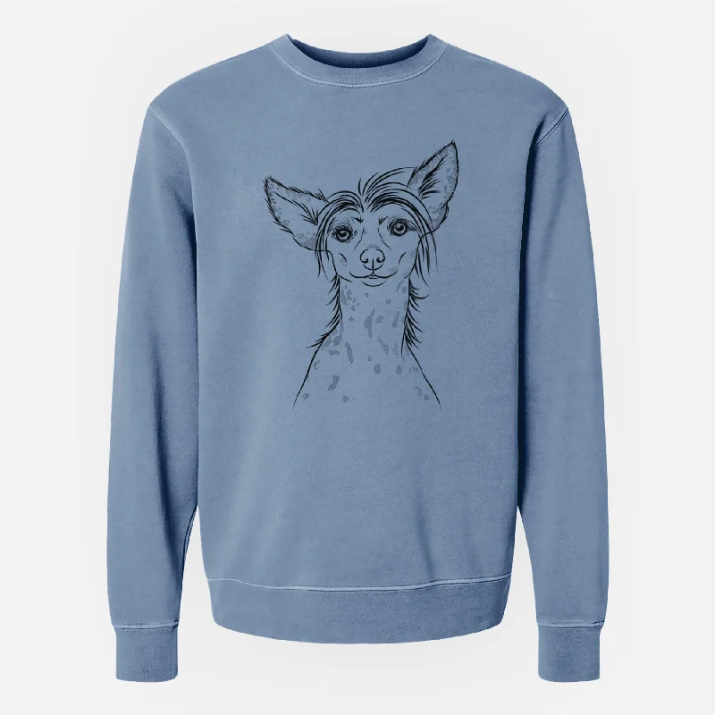 Price Blitz Bare Hudson the Chinese Crested - Unisex Pigment Dyed Crew Sweatshirt