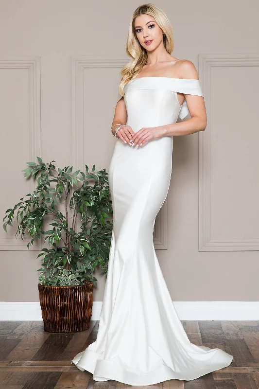 Savings Event satin dressOff Shoulder Mermaid Fitted Long Evening & Wedding Dress AC373 Savings Event satin dressOff Shoulder Mermaid Fitted Long Evening & Wedding Dress AC373