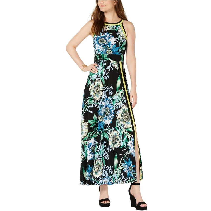 Price Cut casual evening dressI-N-C Womens Floral Maxi Dress, Blue, X-Small
