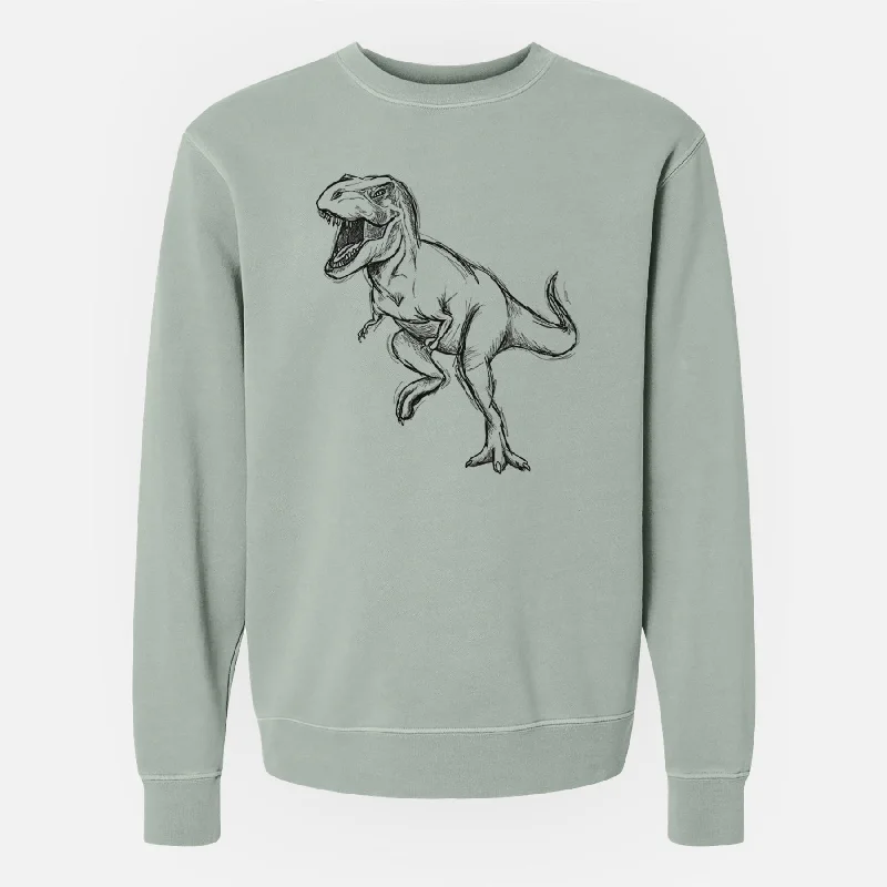 trendy fitness sweatshirtTyrannosaurus Rex - Unisex Pigment Dyed Crew Sweatshirt