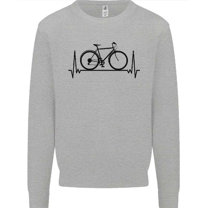 Price Cut Cycling Heart Beat Bike Bicycle Cyclist ECG Mens Sweatshirt Jumper