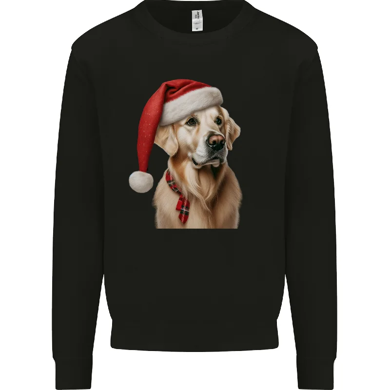 Sneak Peek Sale Christmas Golden Retriever Xmas Hat Dog Mens Sweatshirt Jumper