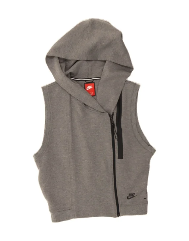 Special Savings NIKE Womens Sleeveless Zip Hoodie Sweater UK 14 Medium Grey
