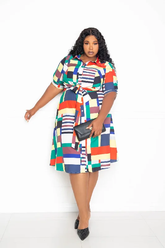 Now or Never t-shirt dressPlaid Shirt Dress with Waist Tie