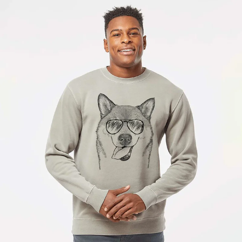 Reduced Prices Aviator Mothra the Shiba Inu - Unisex Pigment Dyed Crew Sweatshirt