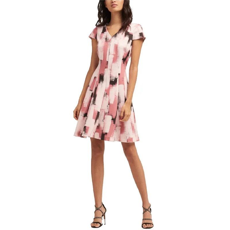Amazing Deals playful dressDKNY Womens Paint Pattern A-line Dress, Pink, X-Large