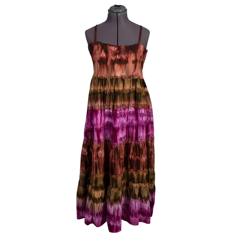 evening dressScully Western Dress Womens Sleeveless Tie Dye Smocked Cafe F0_HC72