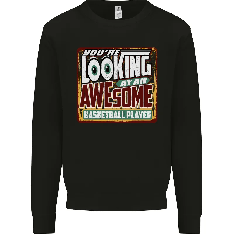 minimalist gym sweatshirtAn Awesome Basketball Player Mens Sweatshirt Jumper