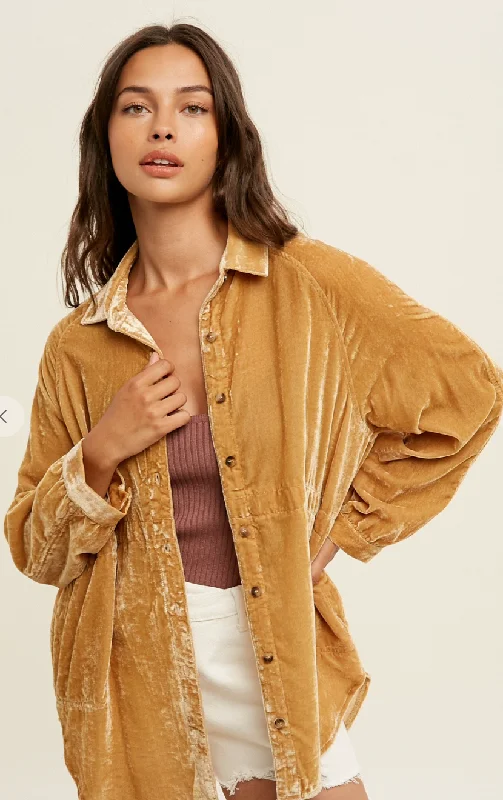 chic outerwearOversized Mustard Top