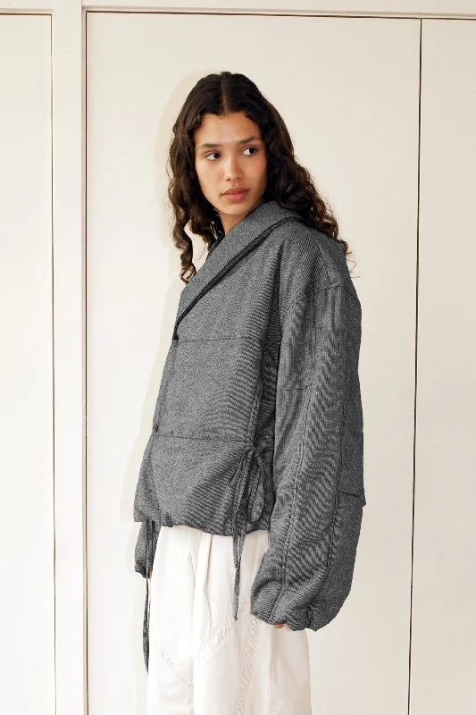 Savings Event stylish raincoatExclusive Bubble Coat - Black White Stripe