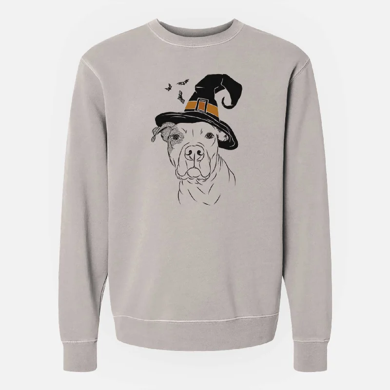 Season Finale Sale Witch Gummy the Pitbull - Unisex Pigment Dyed Crew Sweatshirt