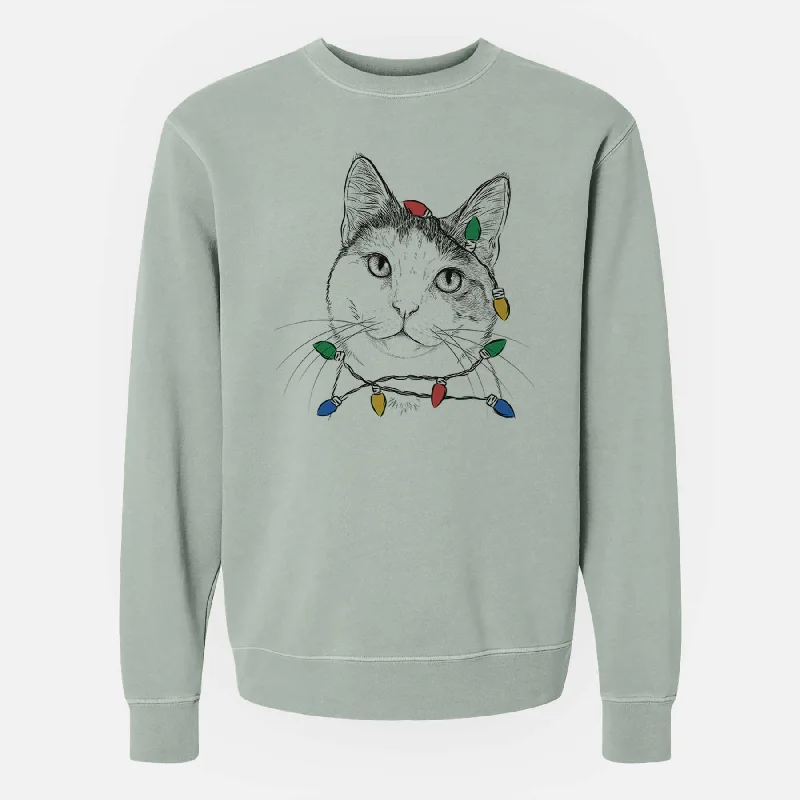 Buy More, Save More urban workout sweatshirtChristmas Lights Denver the Calico Cat - Unisex Pigment Dyed Crew Sweatshirt