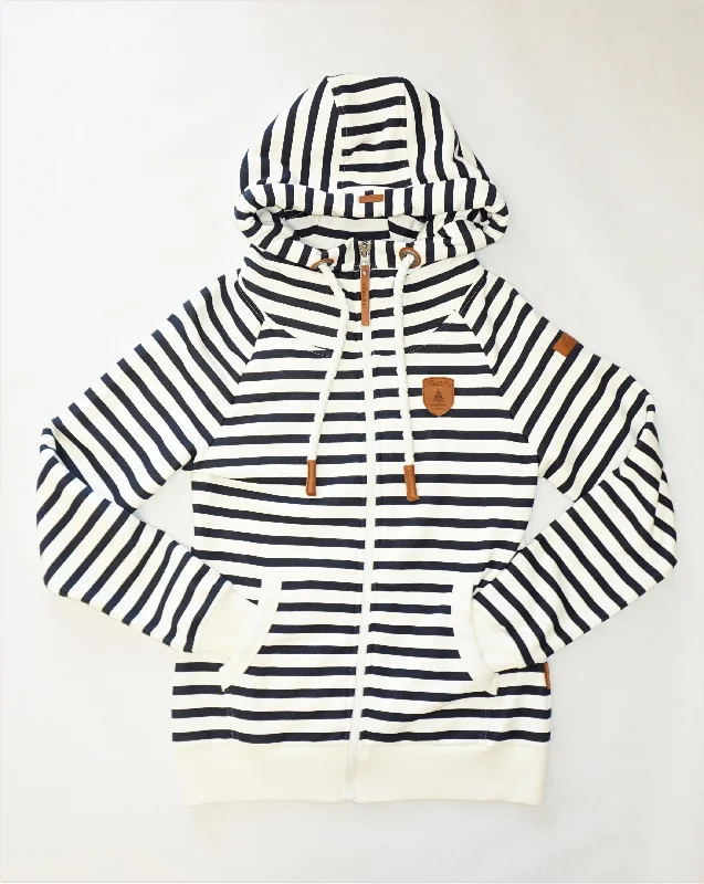 Hera Print Navy/Ivory Stripe Full-Zip Hoodie