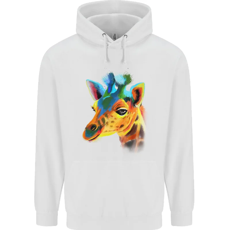 fashionable hoodieA Giraffe Watercolour Mens 80% Cotton Hoodie