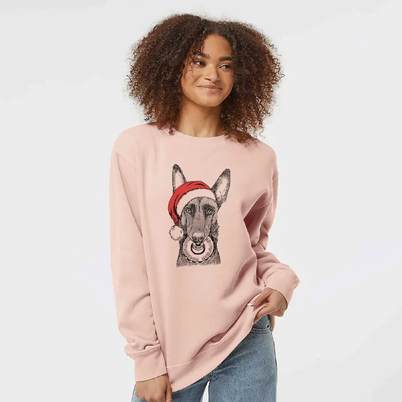Big Savings Santa Juno the Belgian Malinois - Unisex Pigment Dyed Crew Sweatshirt