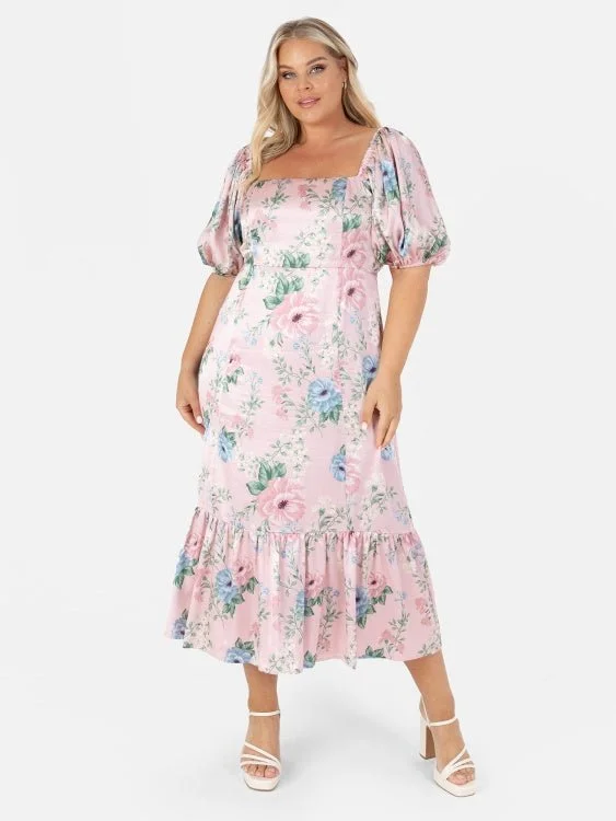 Price Drop Alert chic dressAnaya With Love Recycled Pink Satin Tie-Back Midi Dress