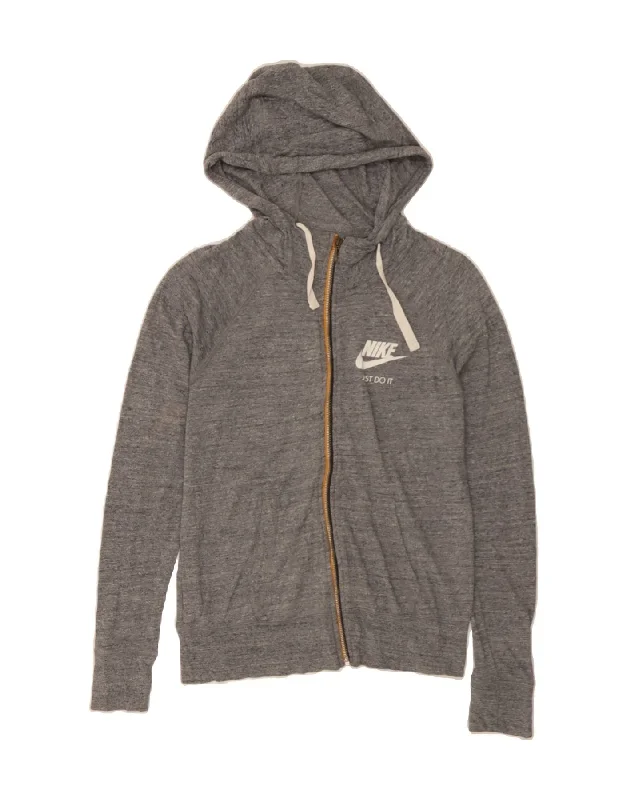 Incredible Offers NIKE Womens Zip Hoodie Sweater UK 10 Small Grey Cotton