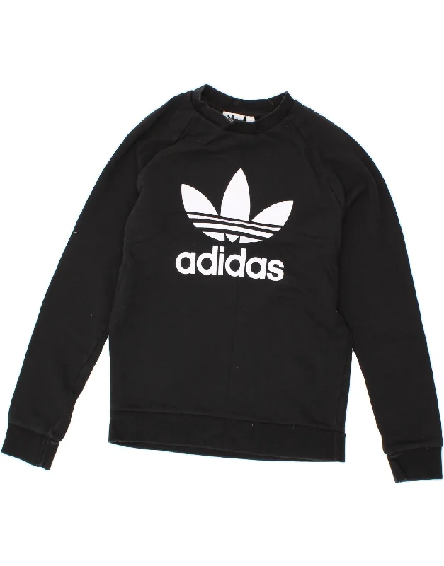 ADIDAS Mens Graphic Sweatshirt Jumper Small Black Cotton