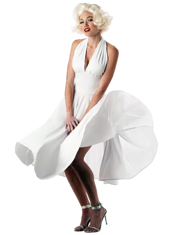 midi dressClassic Monroe White Halter V-neck Short Homecoming Dresses Simple Short Party Dress OM550