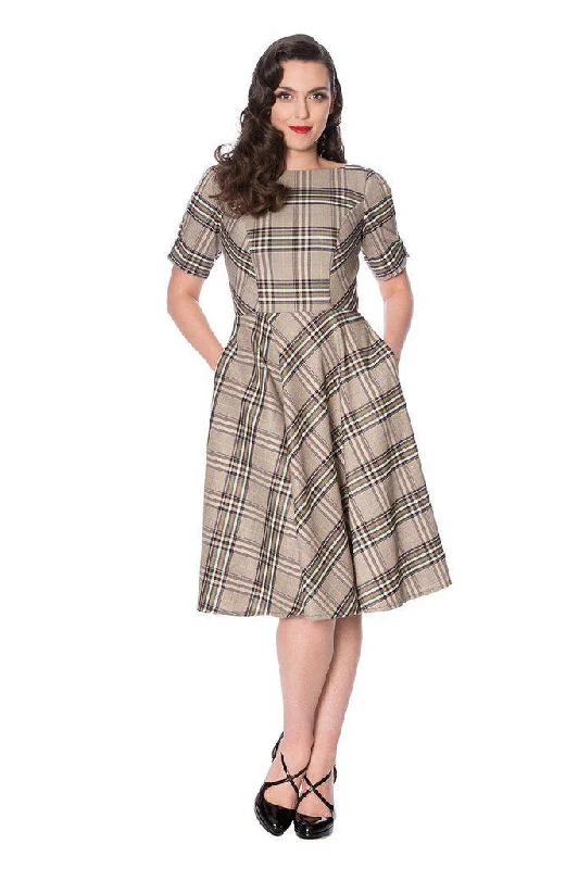 Mega Sale textured dressCutie Check Fit And Flare Dress