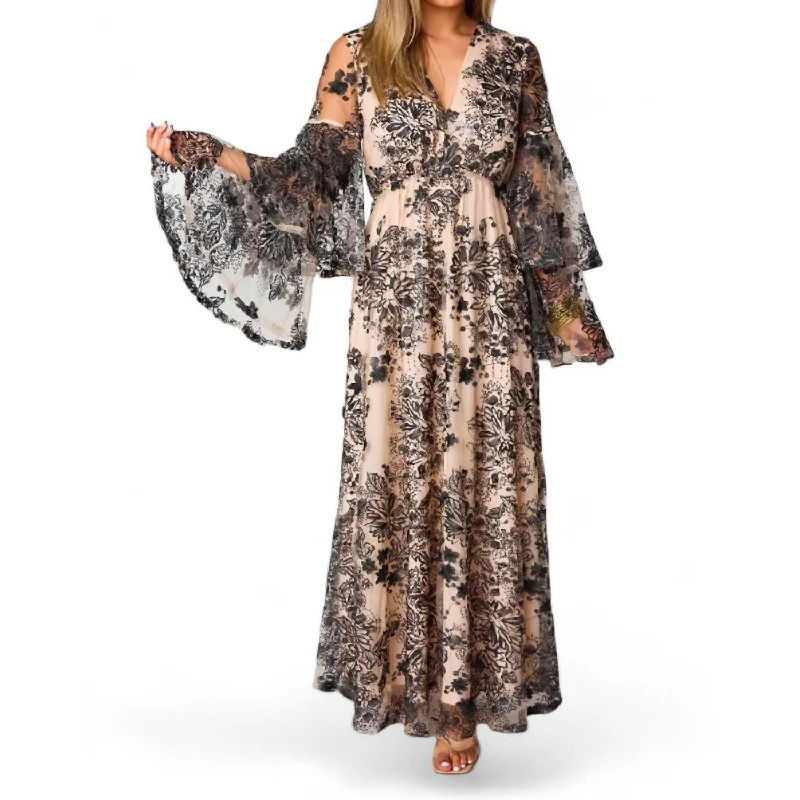 long-sleeve floral dressBuddylove - Colette Long Sleeve Maxi Dress