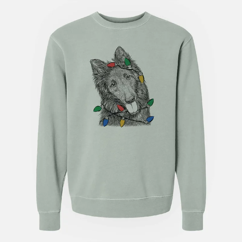 Price Rollback Christmas Lights Jaxx the Belgian Tervuren - Unisex Pigment Dyed Crew Sweatshirt