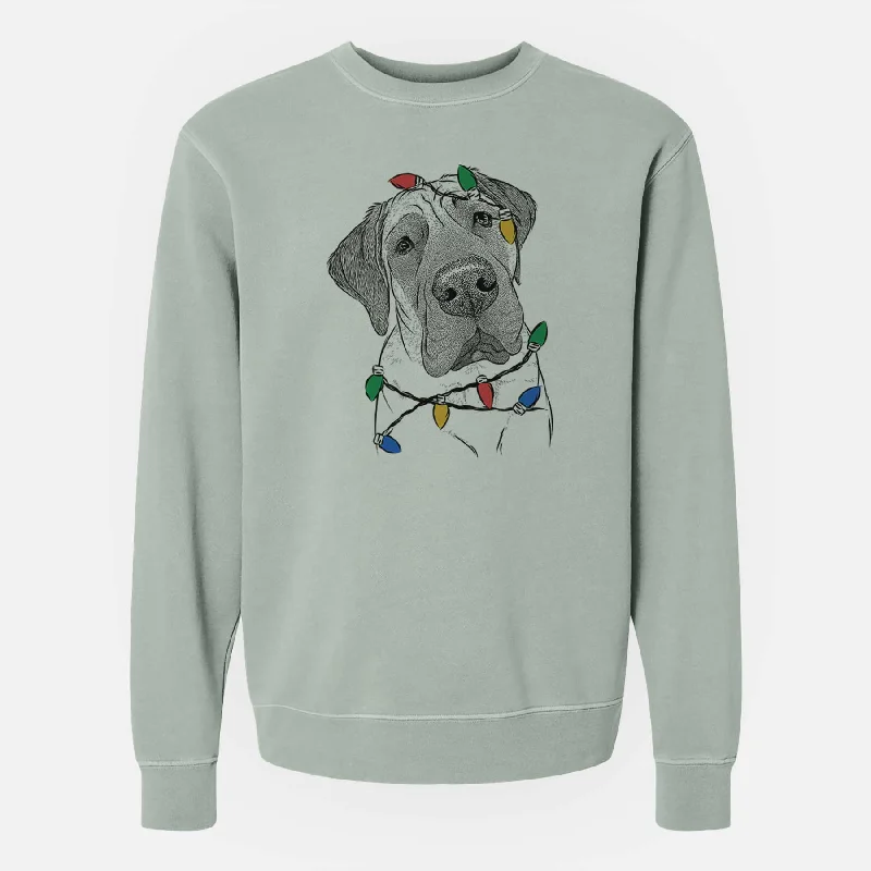 Buy More, Save More Christmas Lights Nutterbutter the English Mastiff - Unisex Pigment Dyed Crew Sweatshirt