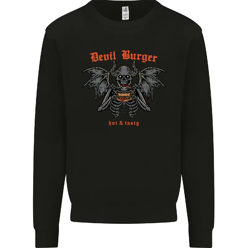 Crazy Deals Devil Burger Demon Satan Grim Reaper BBQ Mens Sweatshirt Jumper