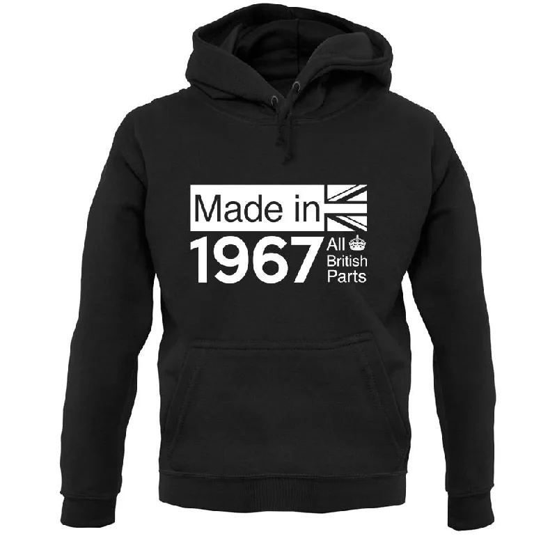 Overstock fleece-lined hoodieMade In 1967 All British Parts Crown Unisex Hoodie