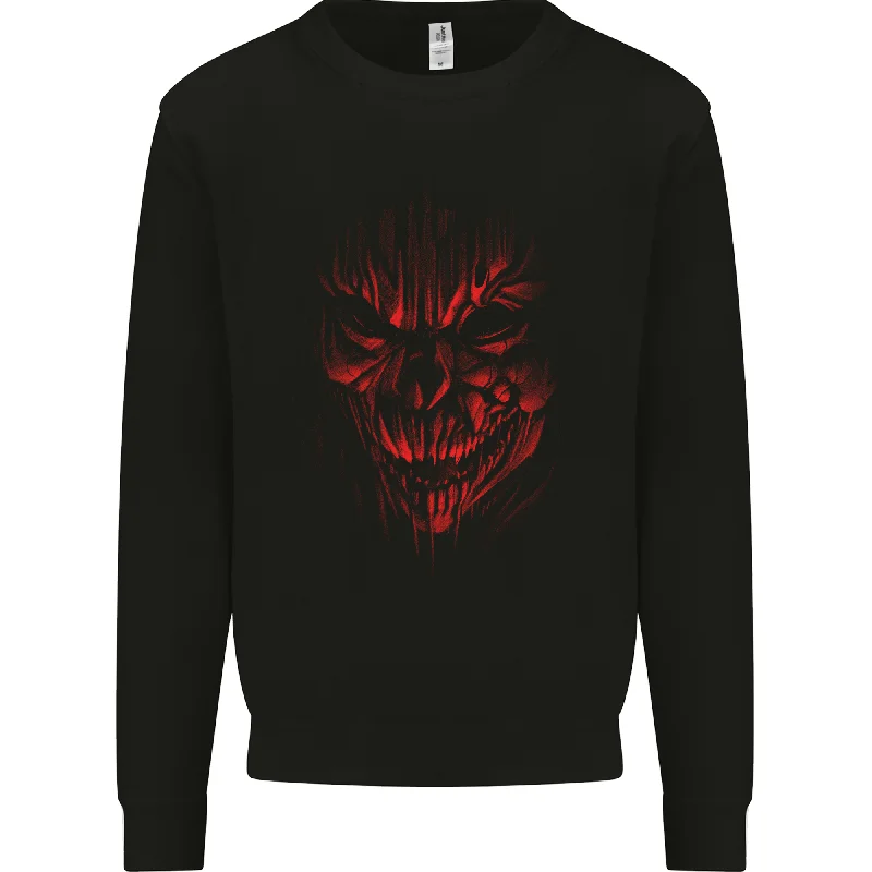 TIME-Limited Offer Demon Skull Devil Satan Grim Reaper Gothic Mens Sweatshirt Jumper
