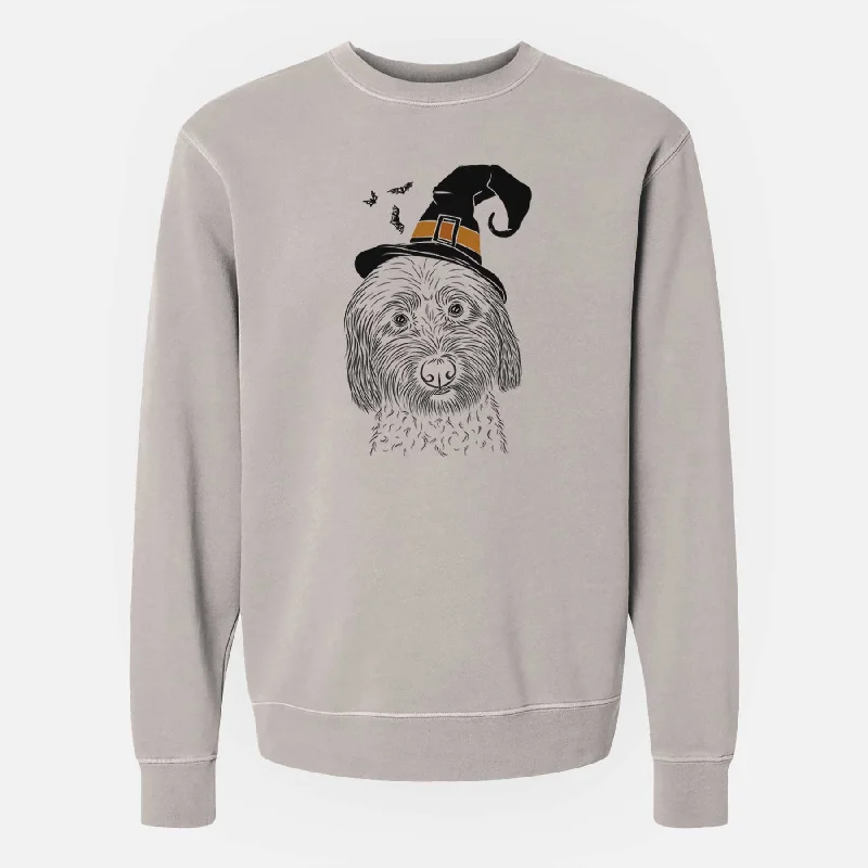 Massive Deals Witch Niles the Soft Coated Wheaten Terrier - Unisex Pigment Dyed Crew Sweatshirt