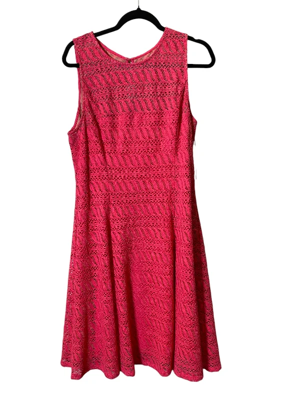 Savings Galore fitted dressDress Casual Midi By Maggy London In Pink, Size: Xl