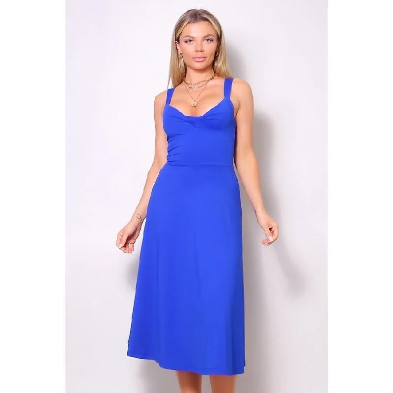 minimalistic dressSleeveless Twist Front A Line Midi Dress