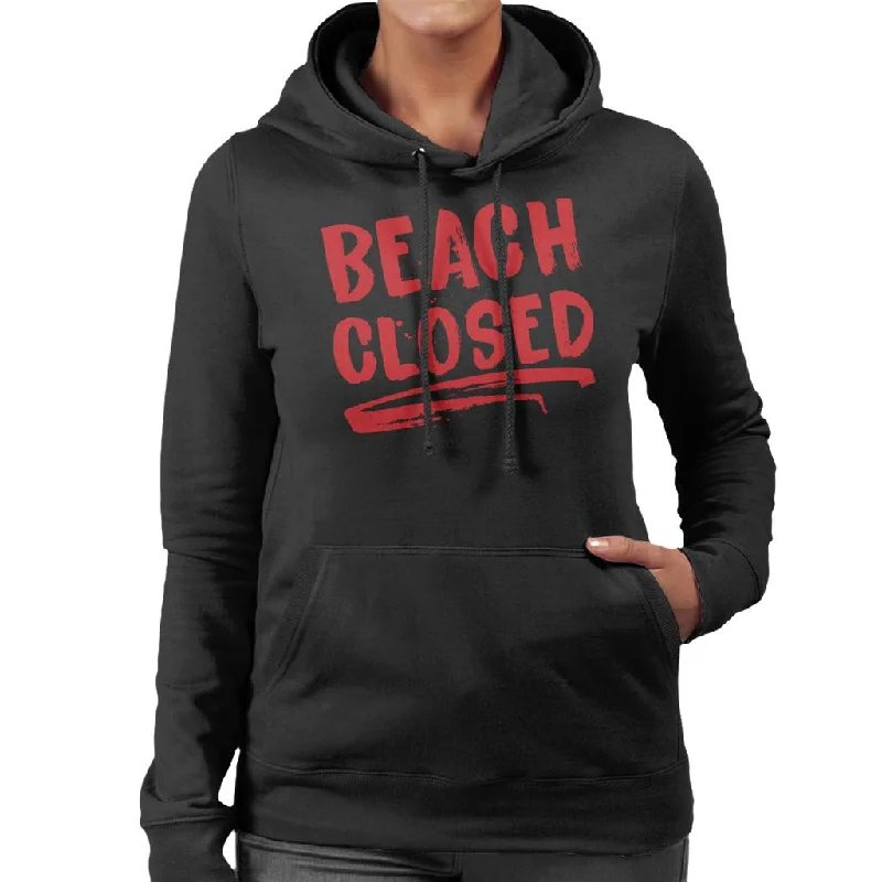 Year-End Sale graphic hoodie with printJaws Beach Closed Women's Hooded Sweatshirt