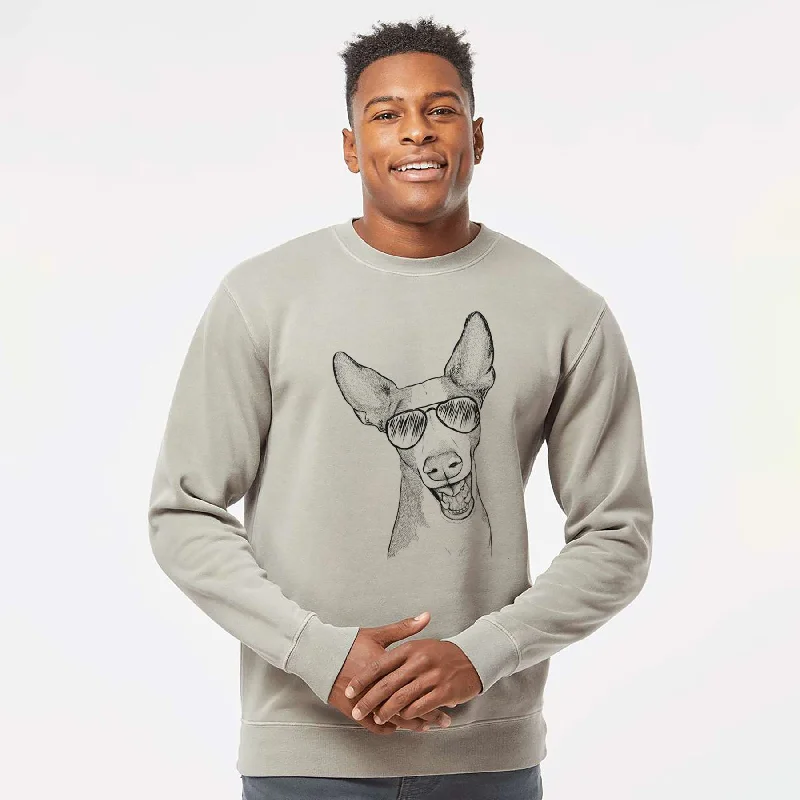 One-DAY Sale Aviator Havok the Ibizan Hound - Unisex Pigment Dyed Crew Sweatshirt