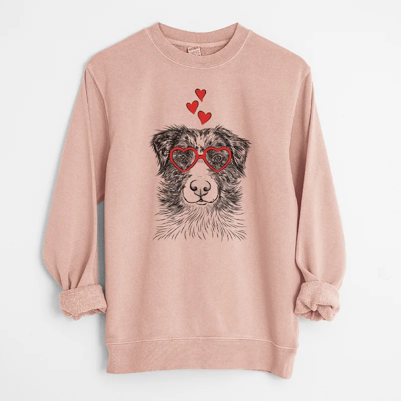 Buy Now Valentine Gram the Australian Shepherd - Unisex Pigment Dyed Crew Sweatshirt