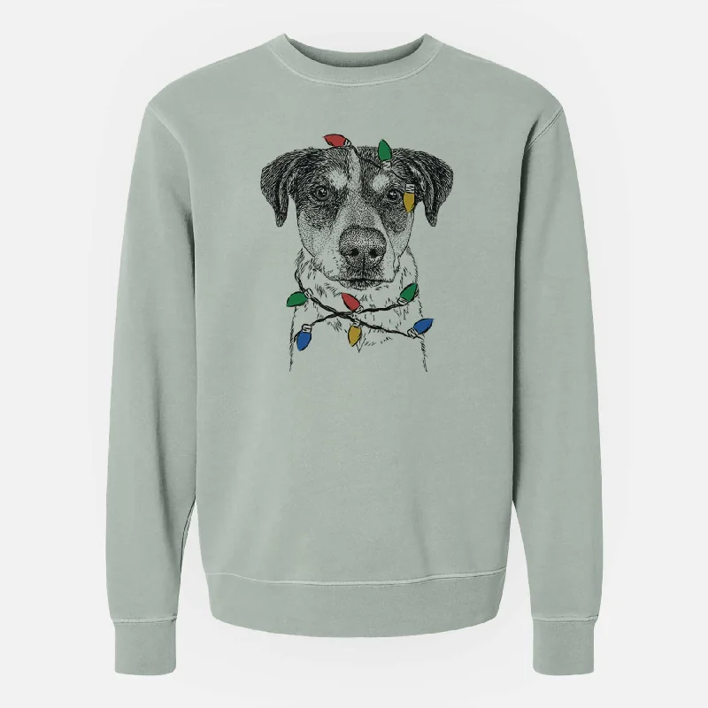 Major Savings Christmas Lights Gertrude the Mixed Breed - Unisex Pigment Dyed Crew Sweatshirt
