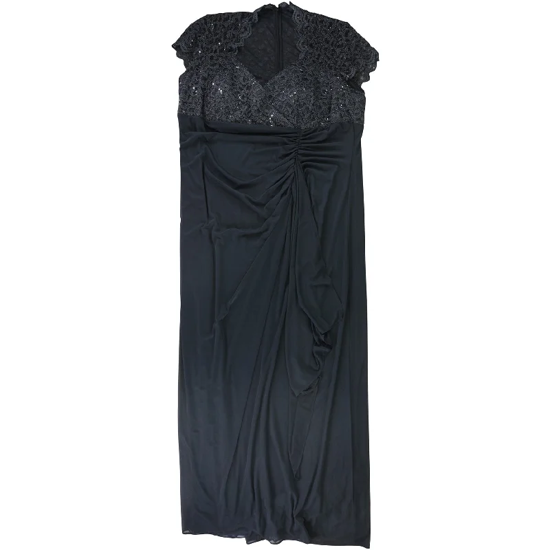 Markdowns chic slip dressB&A Womens Sequined Gown Dress, Green, 22W