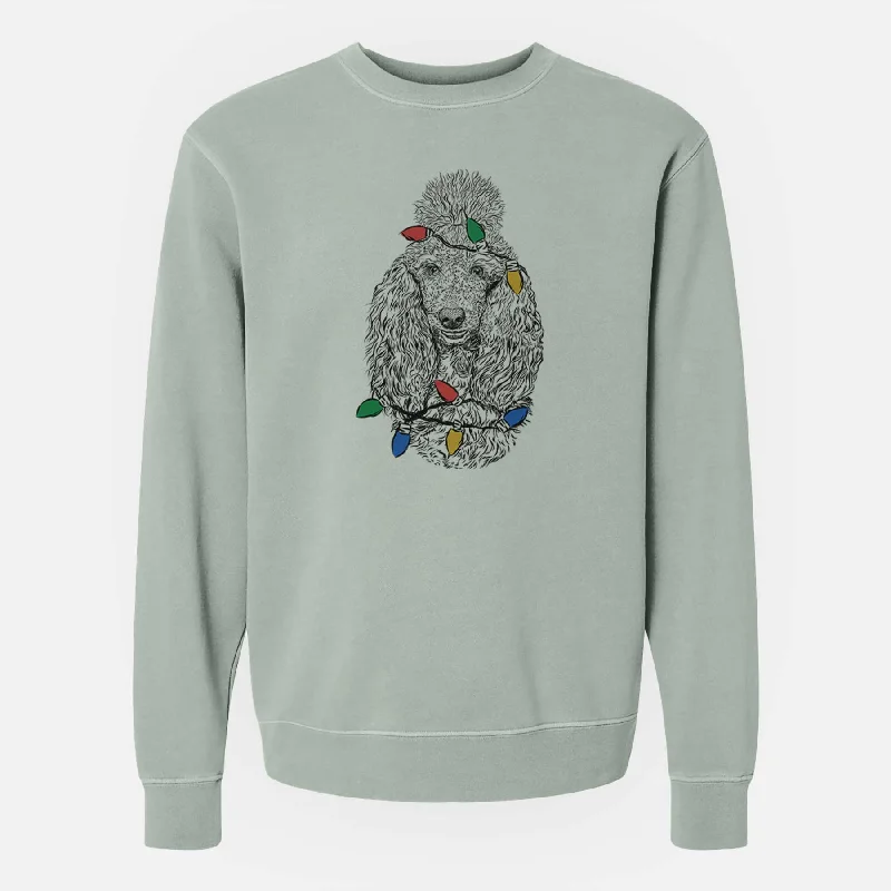 Amazing Deals Christmas Lights Kenna the Standard Poodle - Unisex Pigment Dyed Crew Sweatshirt