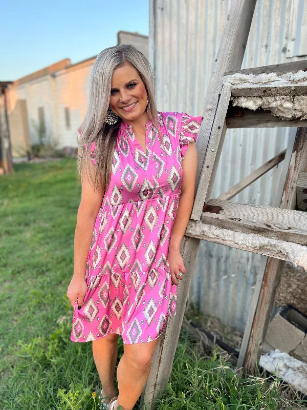 Online Only tiered dressSterling Kreek Needed Me Pink Dress