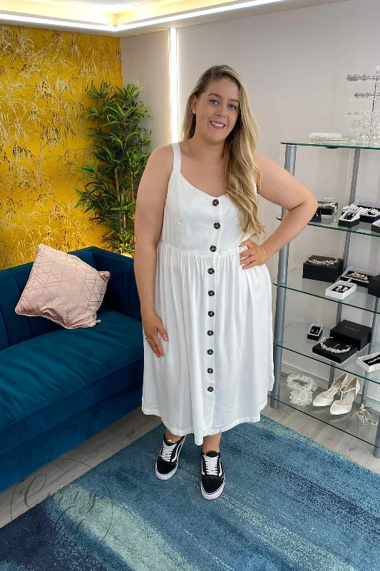 Special Discount lace dressWhite A-Line dress with button front Plus size Summer Dress Special Discount lace dressWhite A-Line dress with button front Plus size Summer Dress