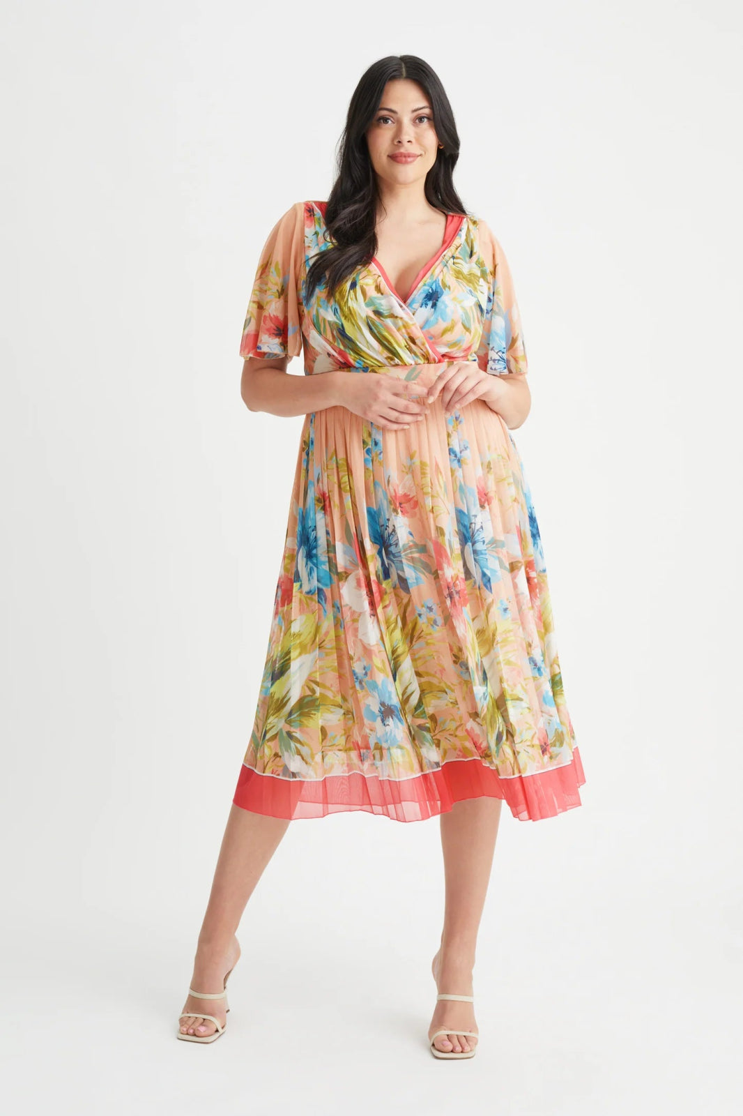 Take Advantage spaghetti strap dressScarlett & Jo Plus Size Cleo Pink Border Knife Pleated Skirt Wrap Midi Dress Take Advantage spaghetti strap dressScarlett & Jo Plus Size Cleo Pink Border Knife Pleated Skirt Wrap Midi Dress