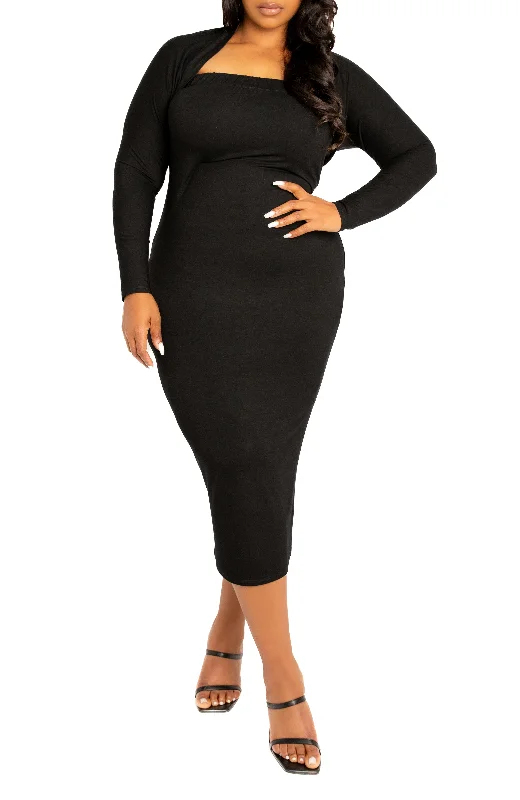 Crazy Deals trendy dressModal Tube Dress and Shrug Set