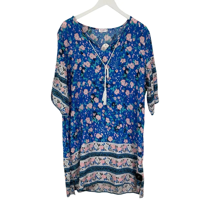Doorbuster Deal draped dressDress Casual Short By Clothes Mentor In Blue, Size: L